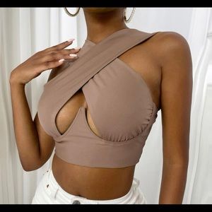 Nude crop top